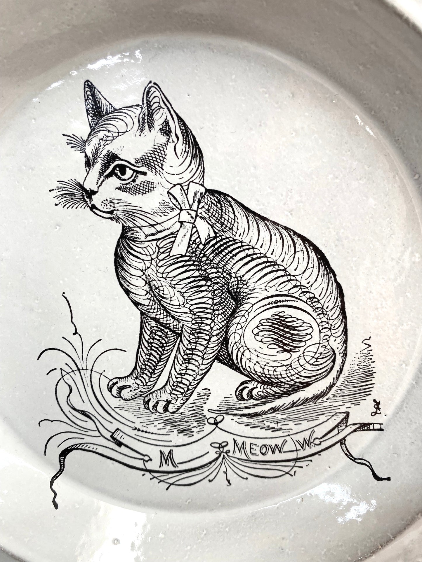 Astier de Villatte John Derian Scenario Cat Soup Plate