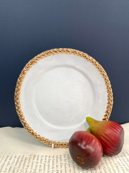 Astier de Villatte Josephine Gold Dessert Plate