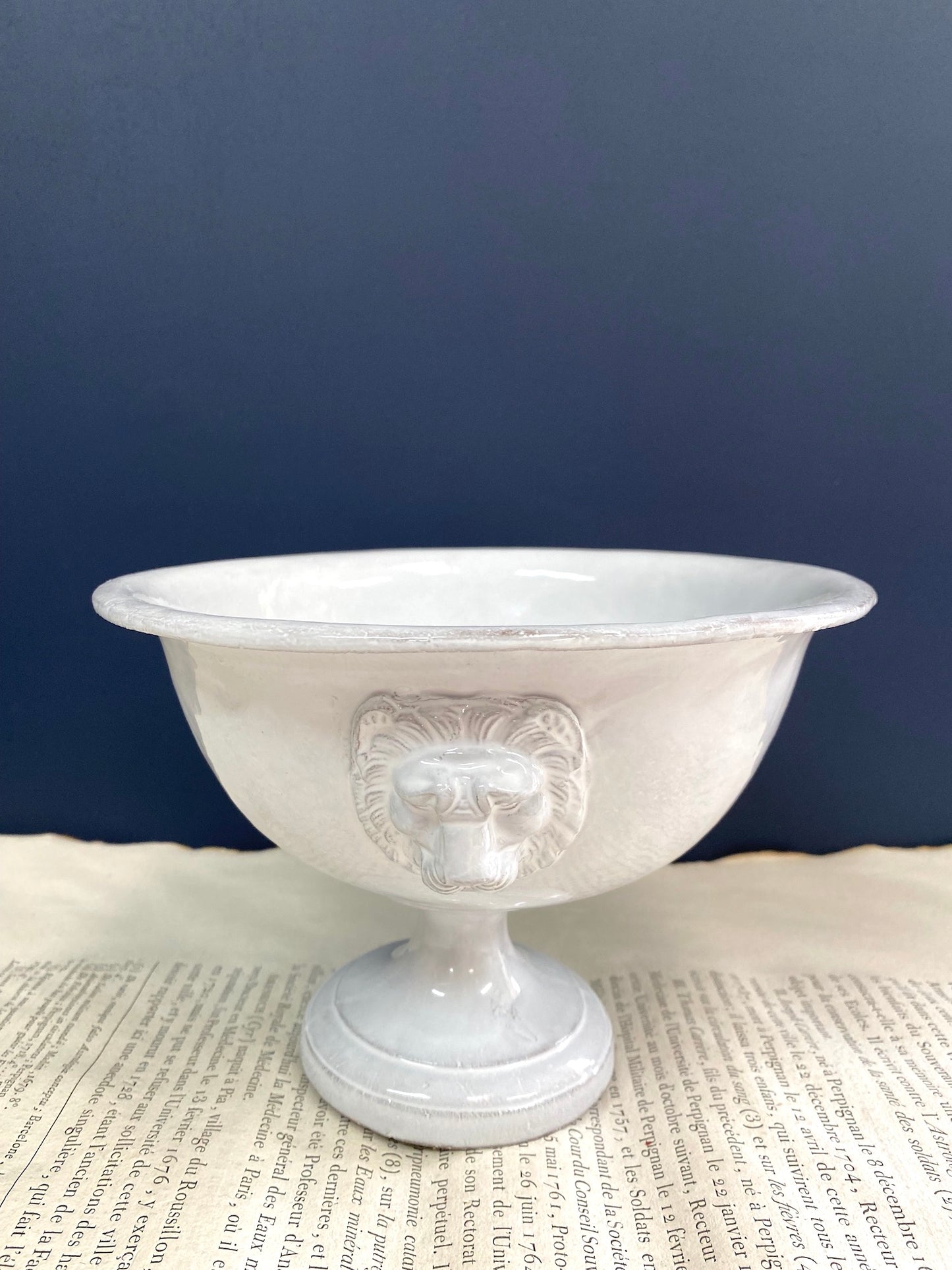 Astier de Villatte Lion Bowl on Stand