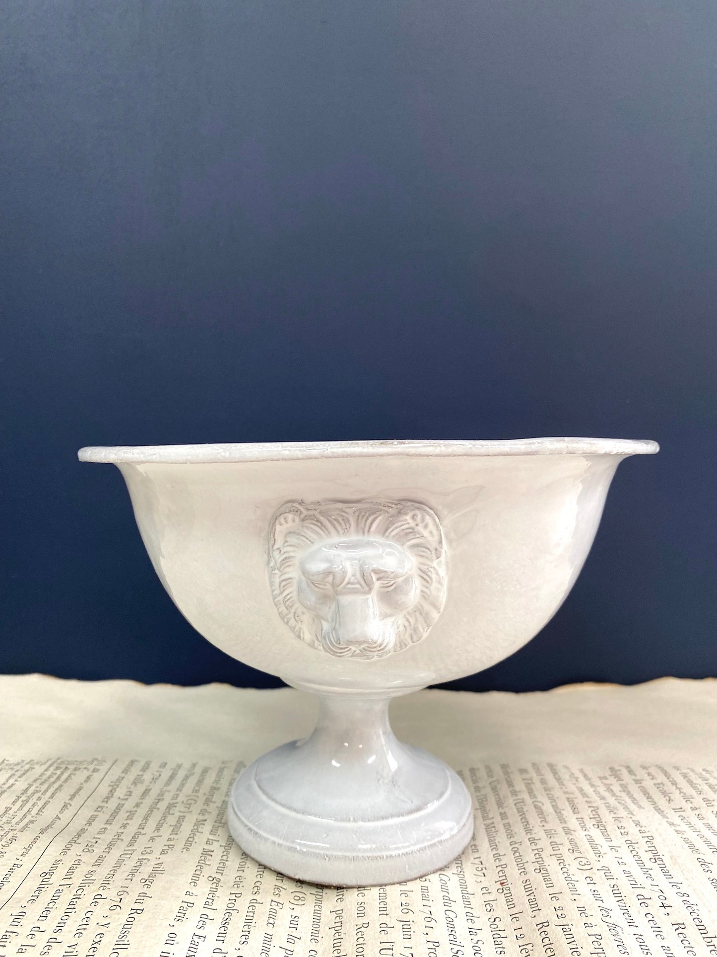 Astier de Villatte Lion Bowl on Stand