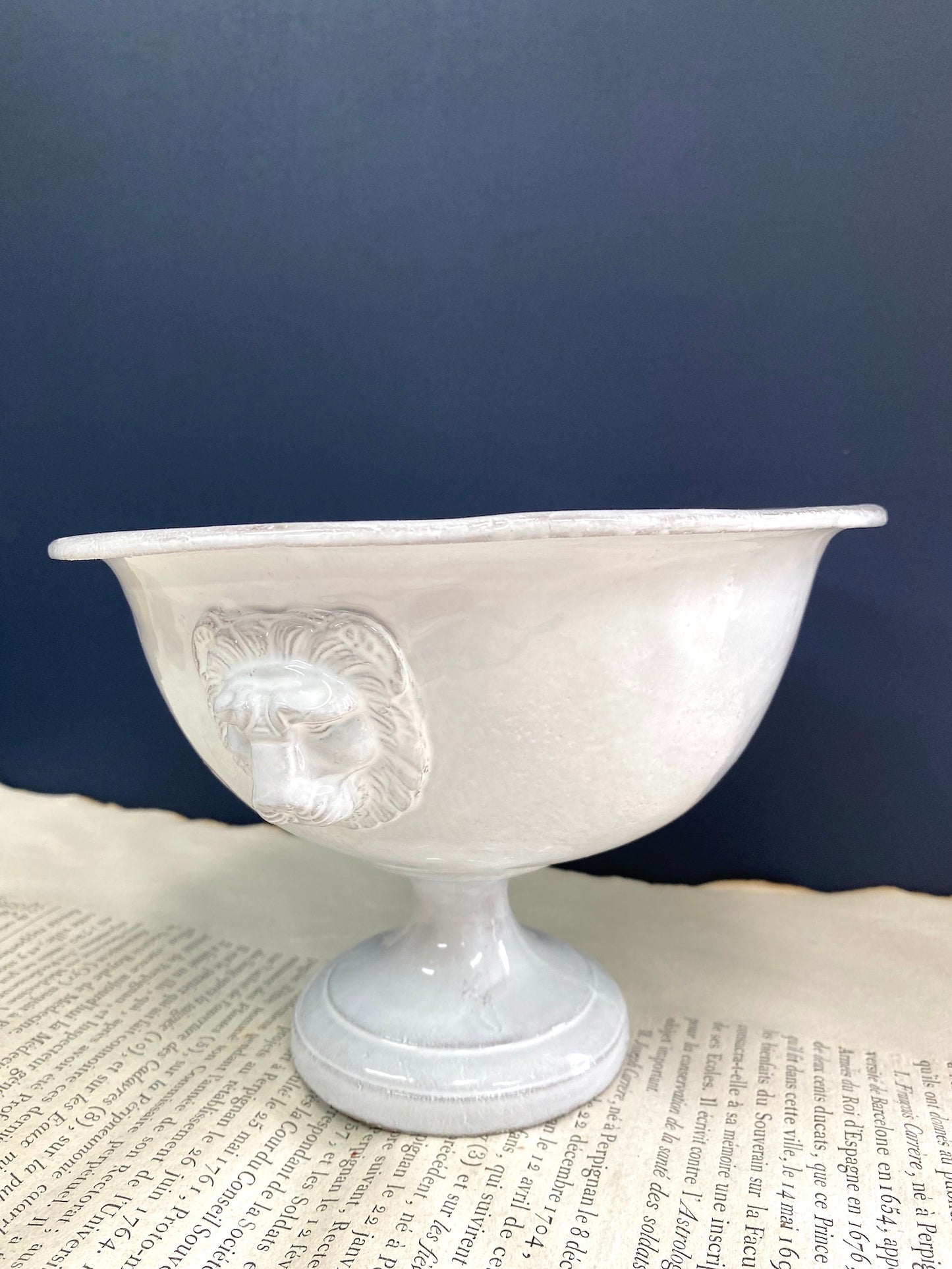 Astier de Villatte Lion Bowl on Stand