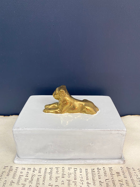 Astier de Villatte Lion Golden Butter Dish