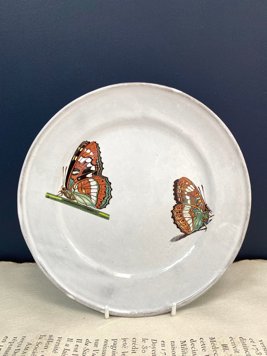 Astier de Villatte Two Landed Butterflies Medium Plate