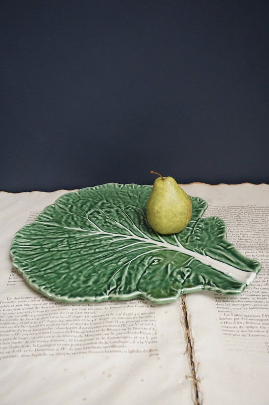 Bordallo Pinheiro Large Flat Cabbage Leaf Platter