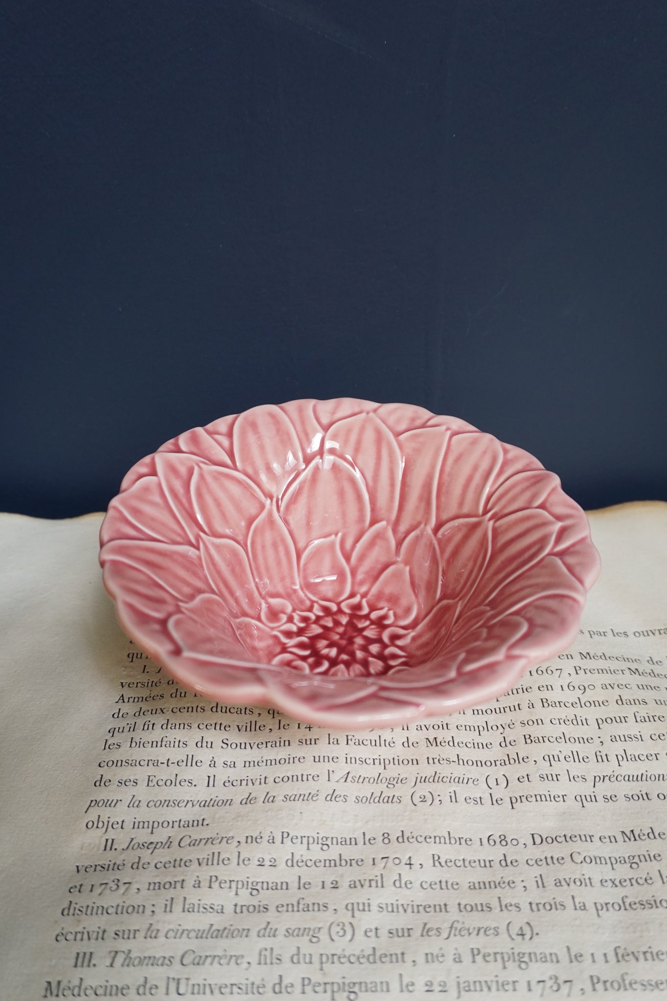 Bordallo Pinheiro Pink Dahlia Bowls - Set of 6