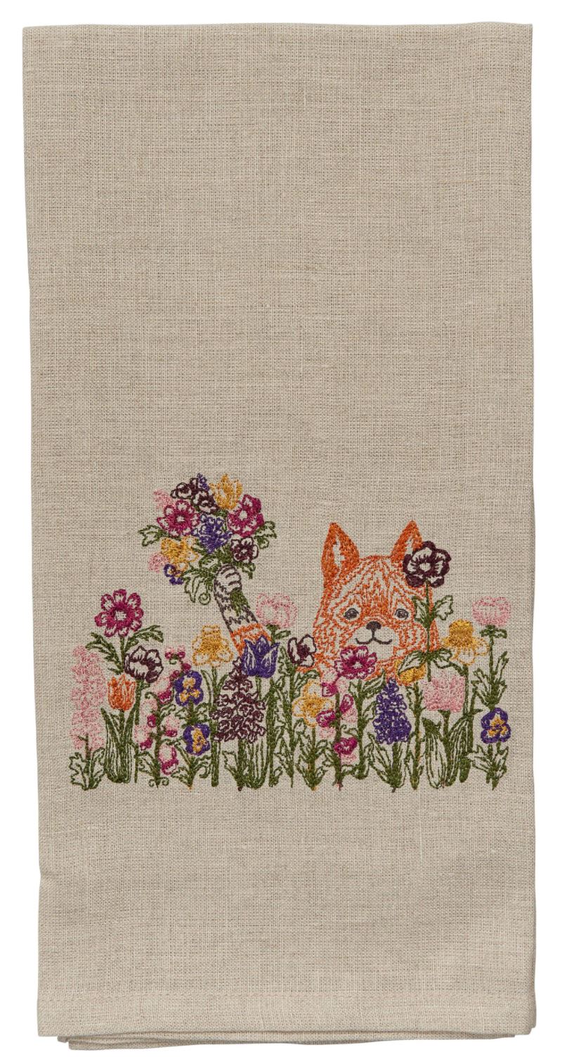 Coral & Tusk 'Bunch of Love' Embroidered Tea Towel