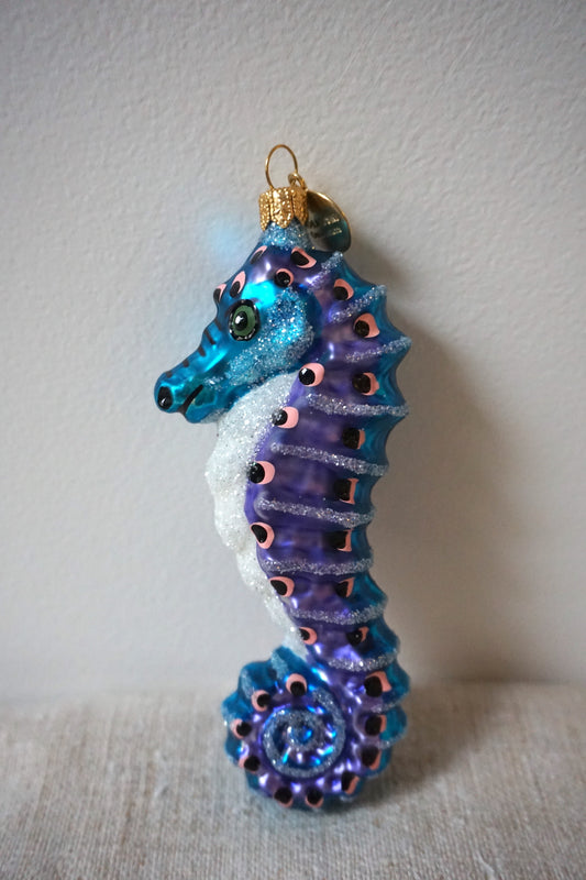 Polish Glass Christmas Ornament - Sea Horse