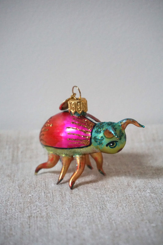 Polish Glass Christmas Ornament - Multicolour Beetle