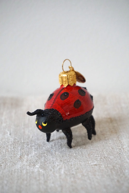 Polish Glass Ornament - Small Ladybug