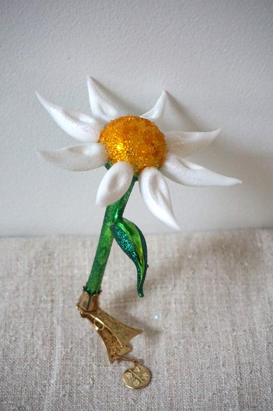 Polish Glass Christmas Ornament - Daisy