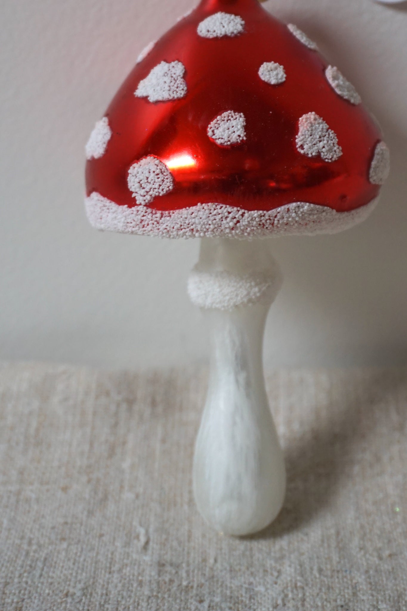 Polish Glass Christmas Ornament - Medium Short Mushroom I