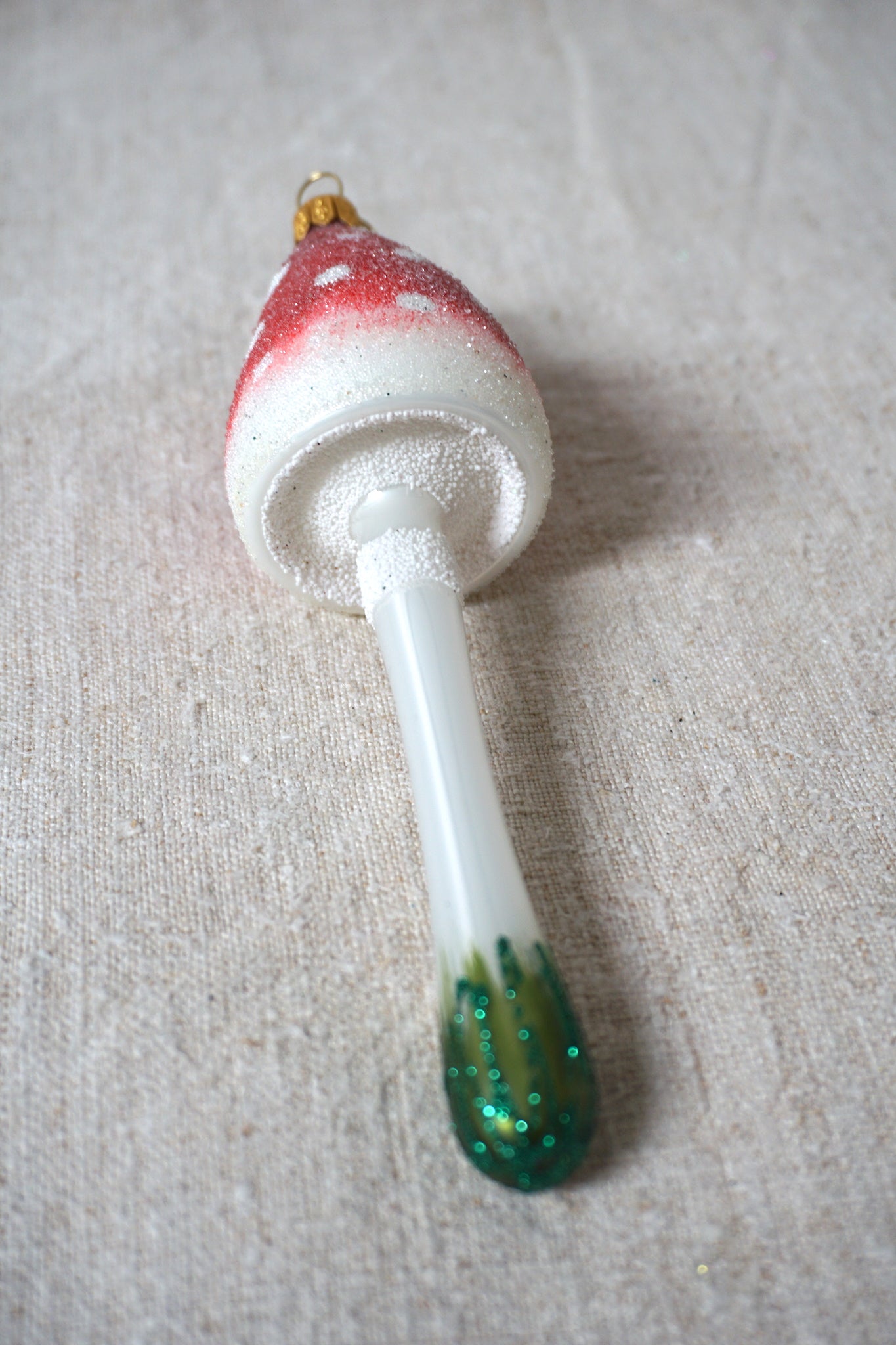 Polish Glass Christmas Ornament - Medium Tall Mushroom II