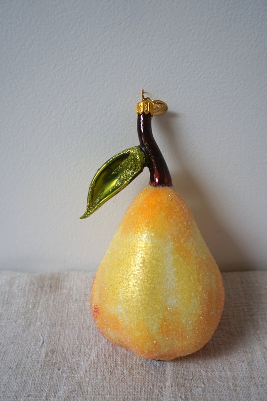 Polish Glass Ornament - Pear I