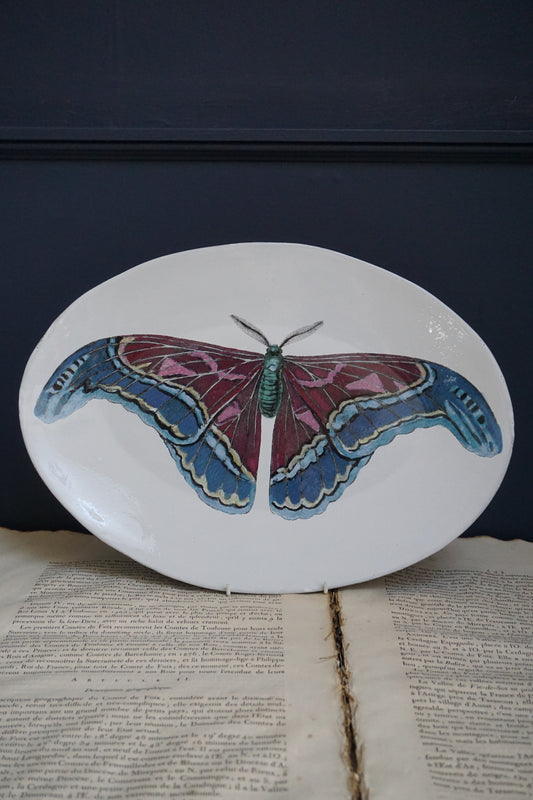 Astier de Villatte John Derian Oval Blue Butterfly Platter