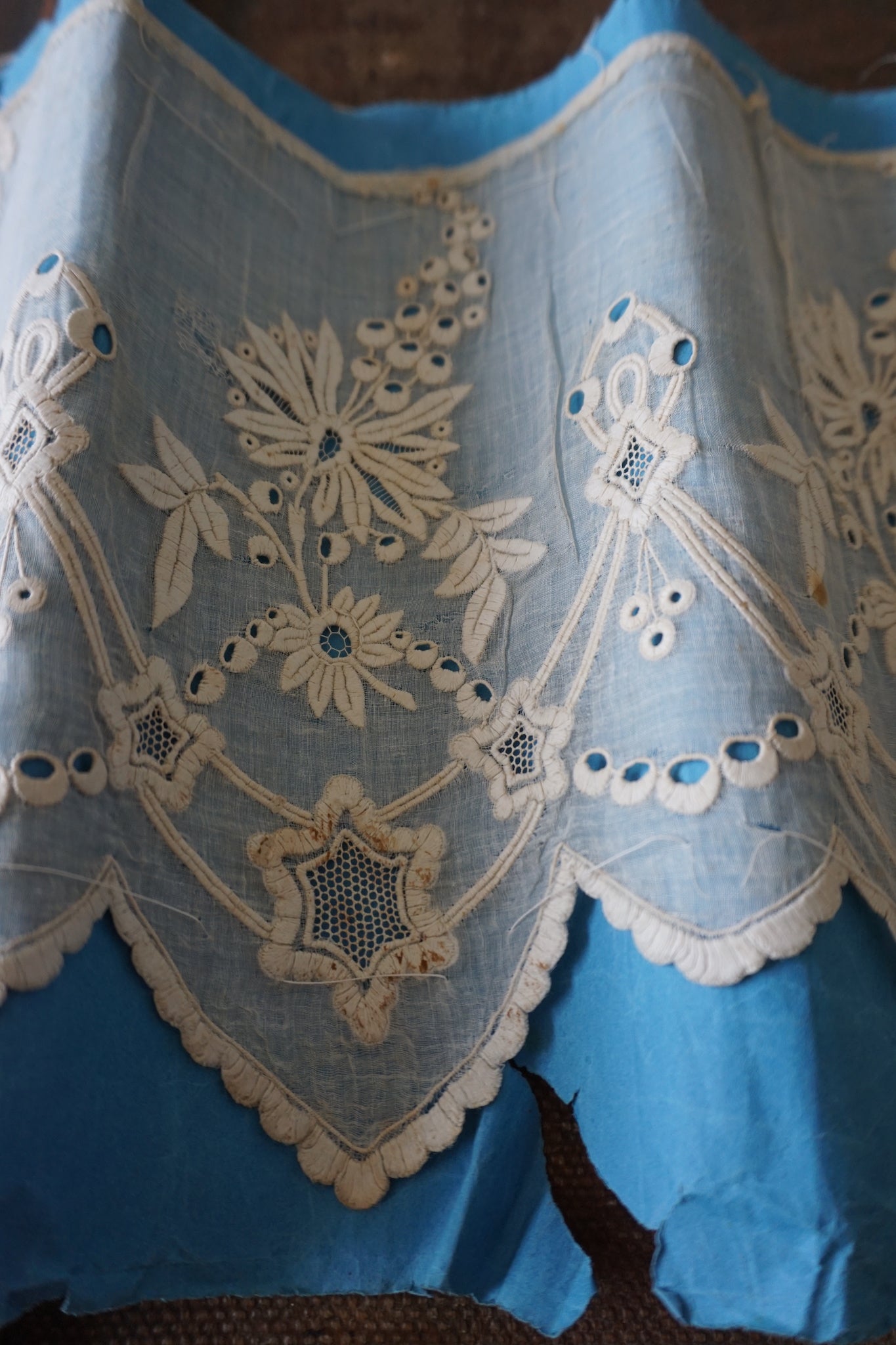 Antique French Silk & Cotton Lace Edging