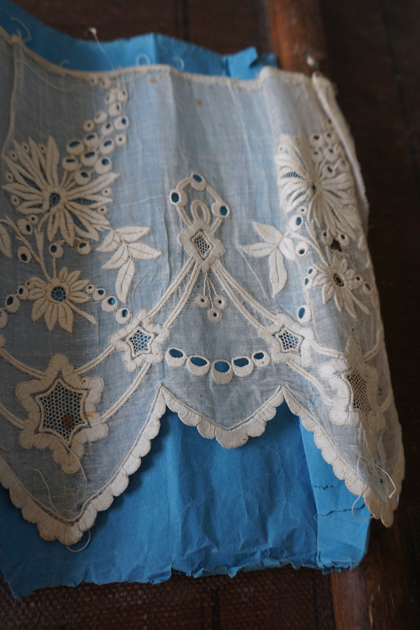 Antique French Silk & Cotton Lace Edging