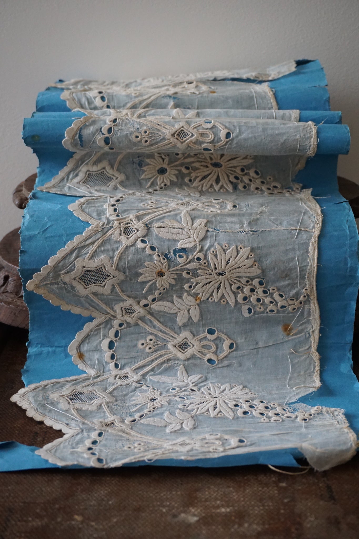 Antique French Silk & Cotton Lace Edging