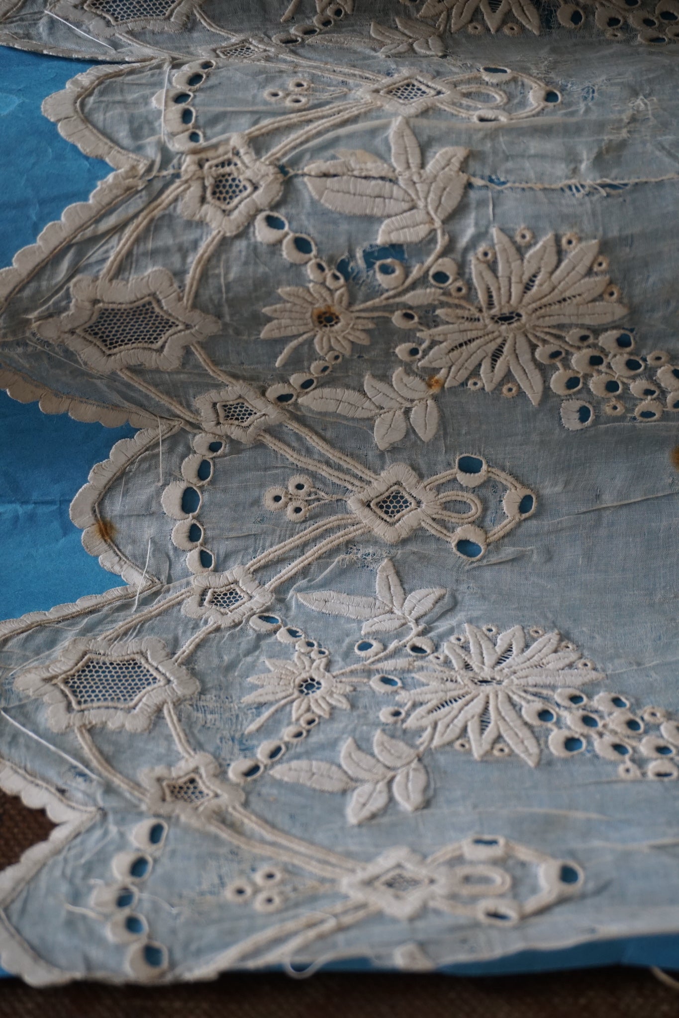 Antique French Silk & Cotton Lace Edging