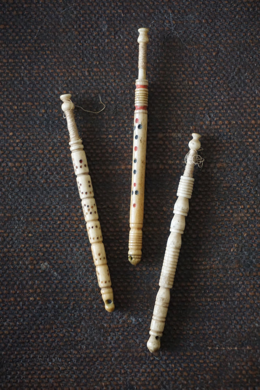 Antique English Ivory Tiny Lace Bobbins