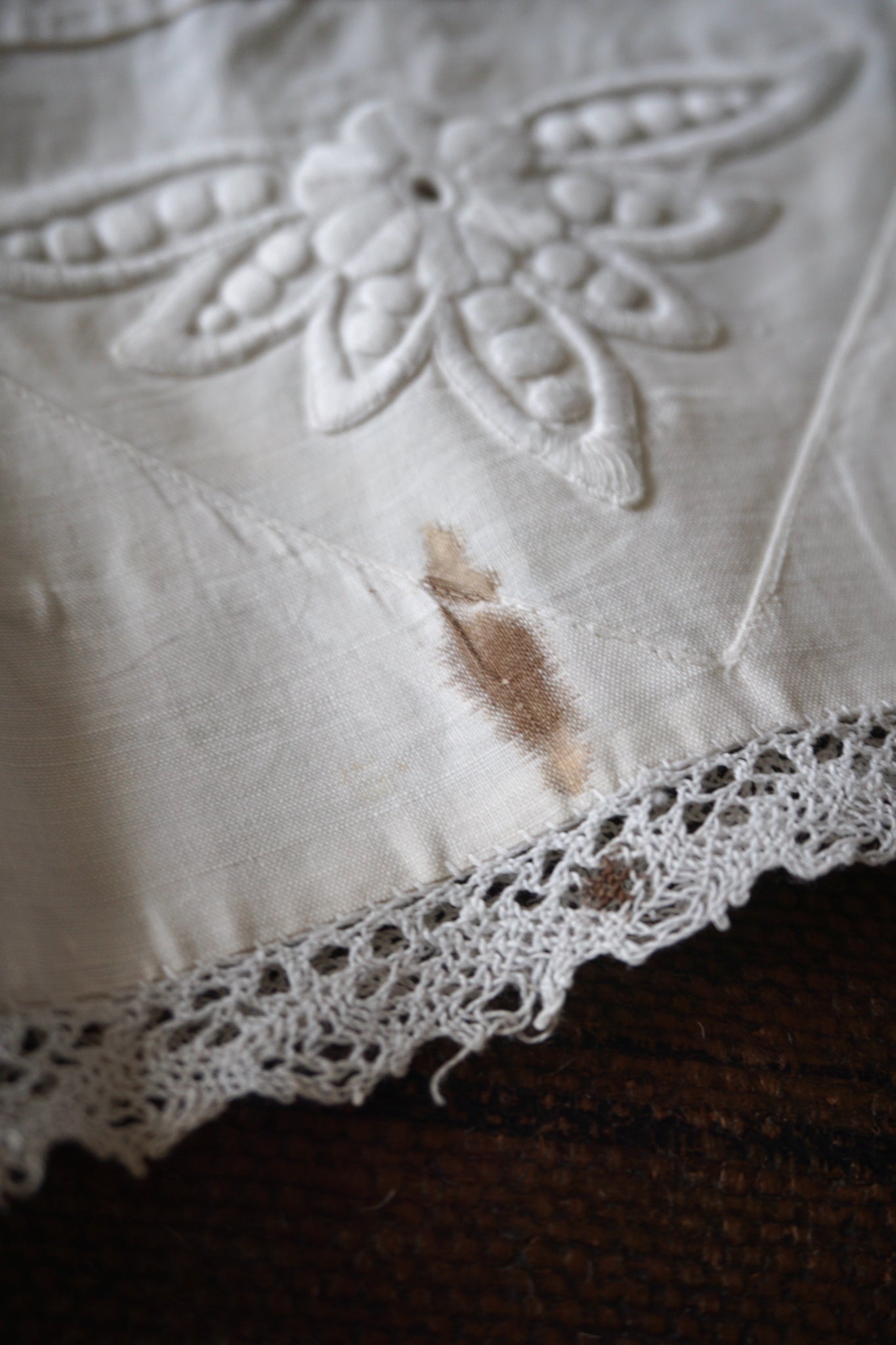 Antique French Pleated Lace Border