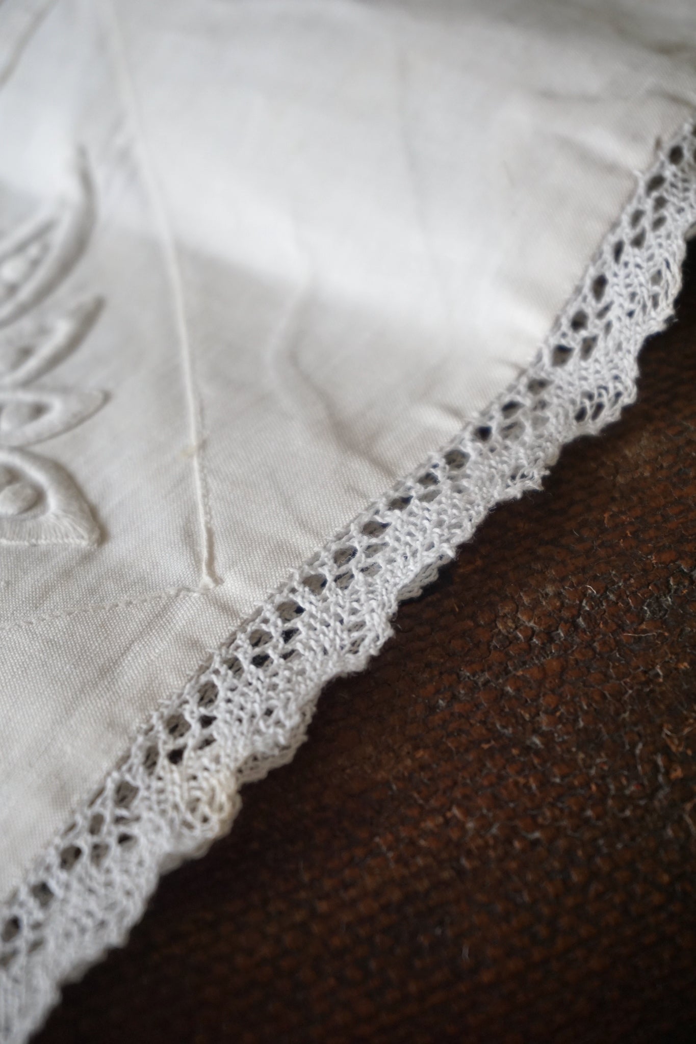 Antique French Pleated Lace Border