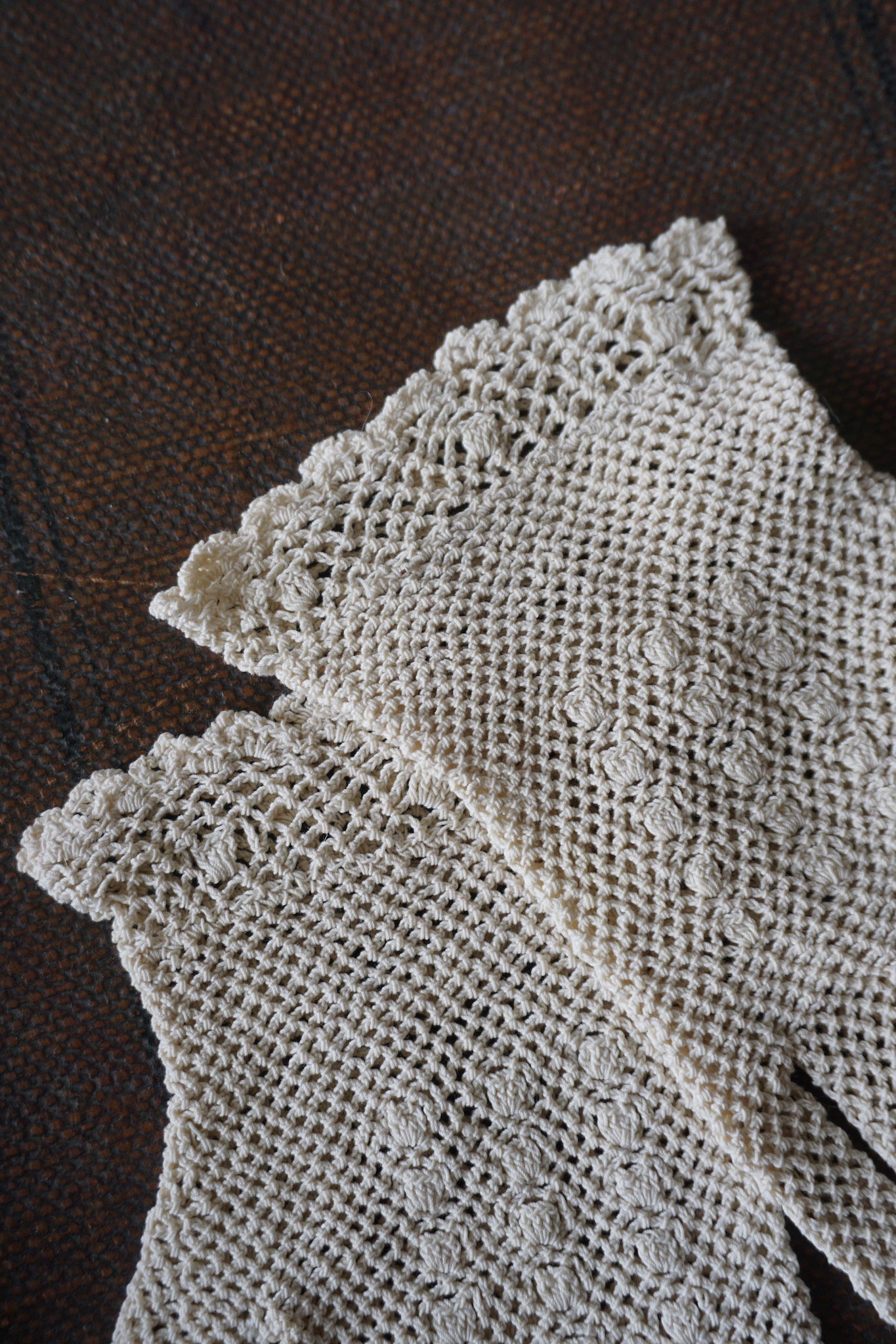 Antique French Crochet Lace Gloves