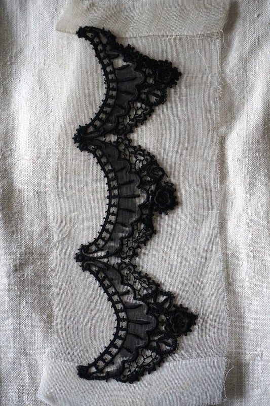 Antique French Black Lace Garland