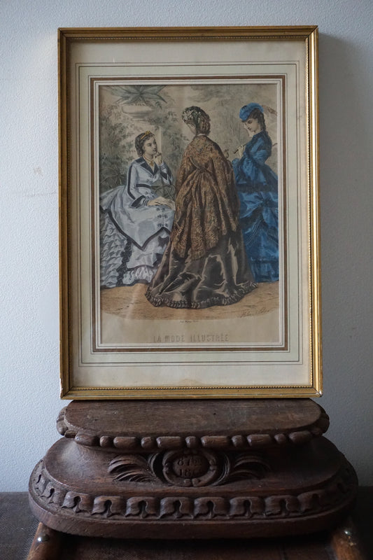 Antique French Framed Fashion Illustration I