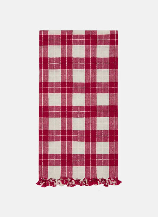 Heather Taylor Home 'Red Annabelle Plaid' Linen Tea Towel