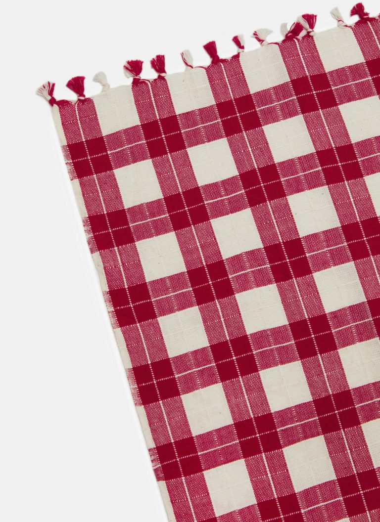 Heather Taylor Home 'Red Annabelle Plaid' Linen Tea Towel