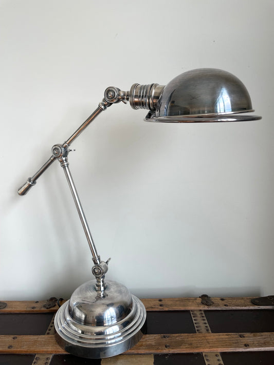 European Large Nickel Adjustable Lamp