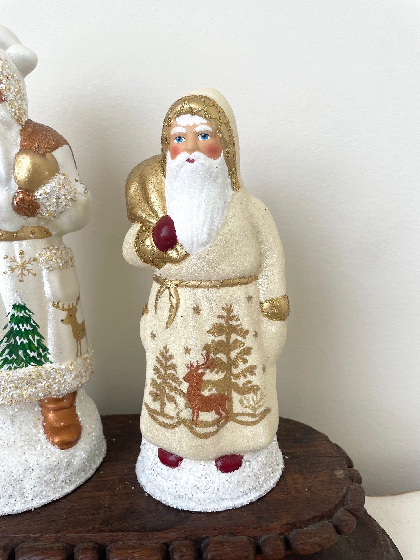 Handmade German Santas - Medium Gold with Deer