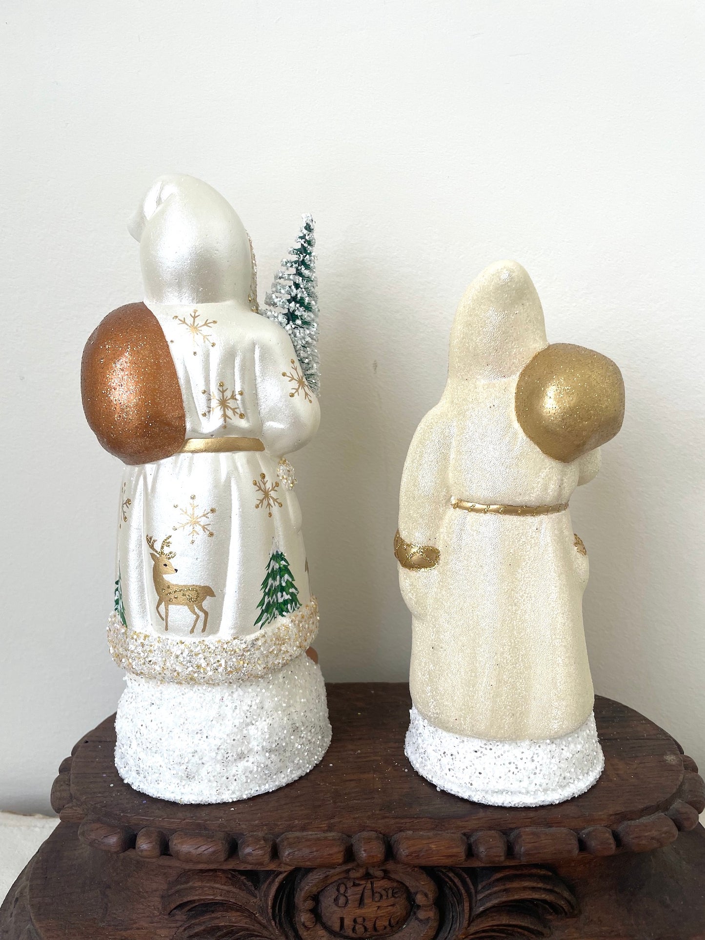 Handmade German Santas - Medium Gold with Deer