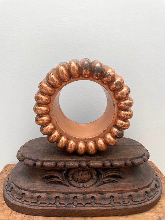 Antique French Copper 'Reeded Open Circle' Jelly Mould