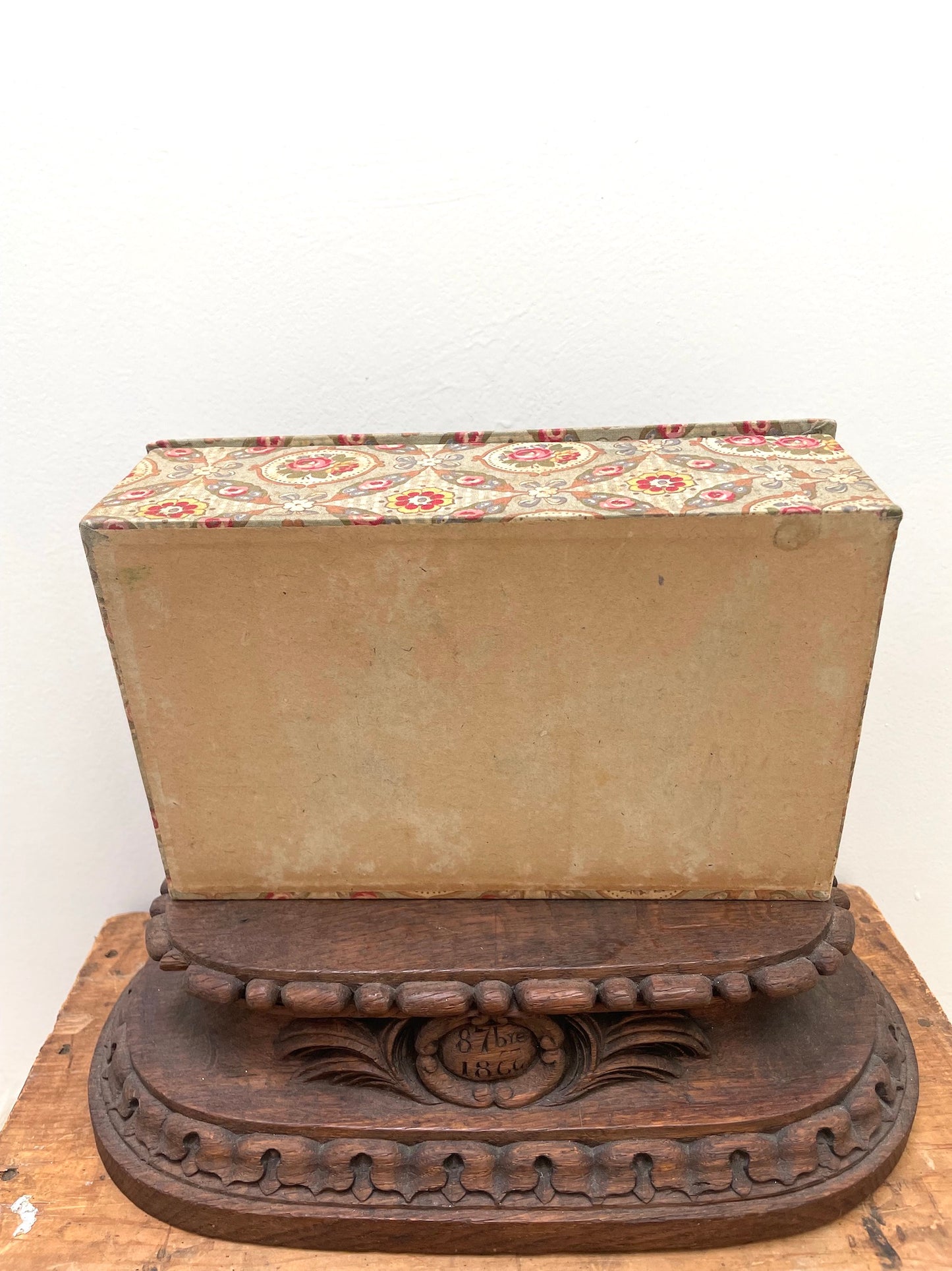 Antique French 'Dentelles' Fabric Covered Lace Storage Box