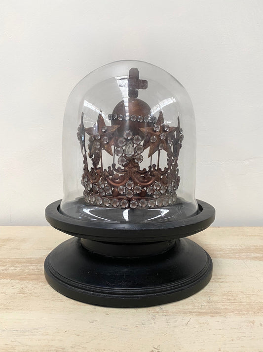 Bronze Crown in Glass Dome
