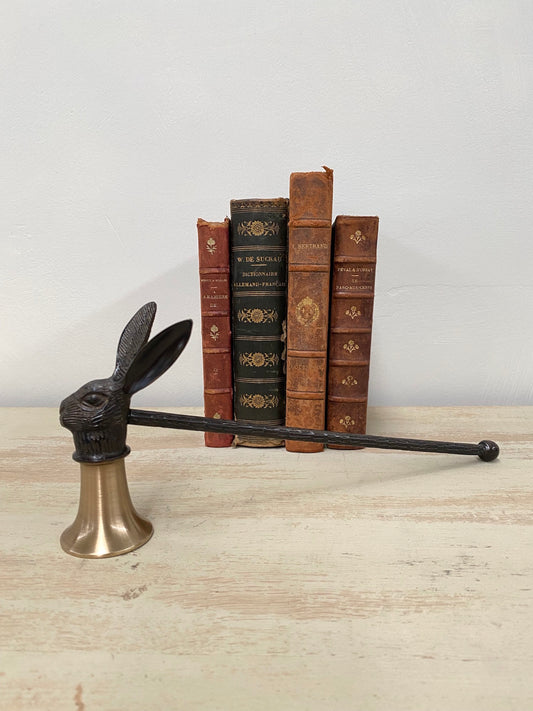 European Brass Rabbit Candle Snuffer