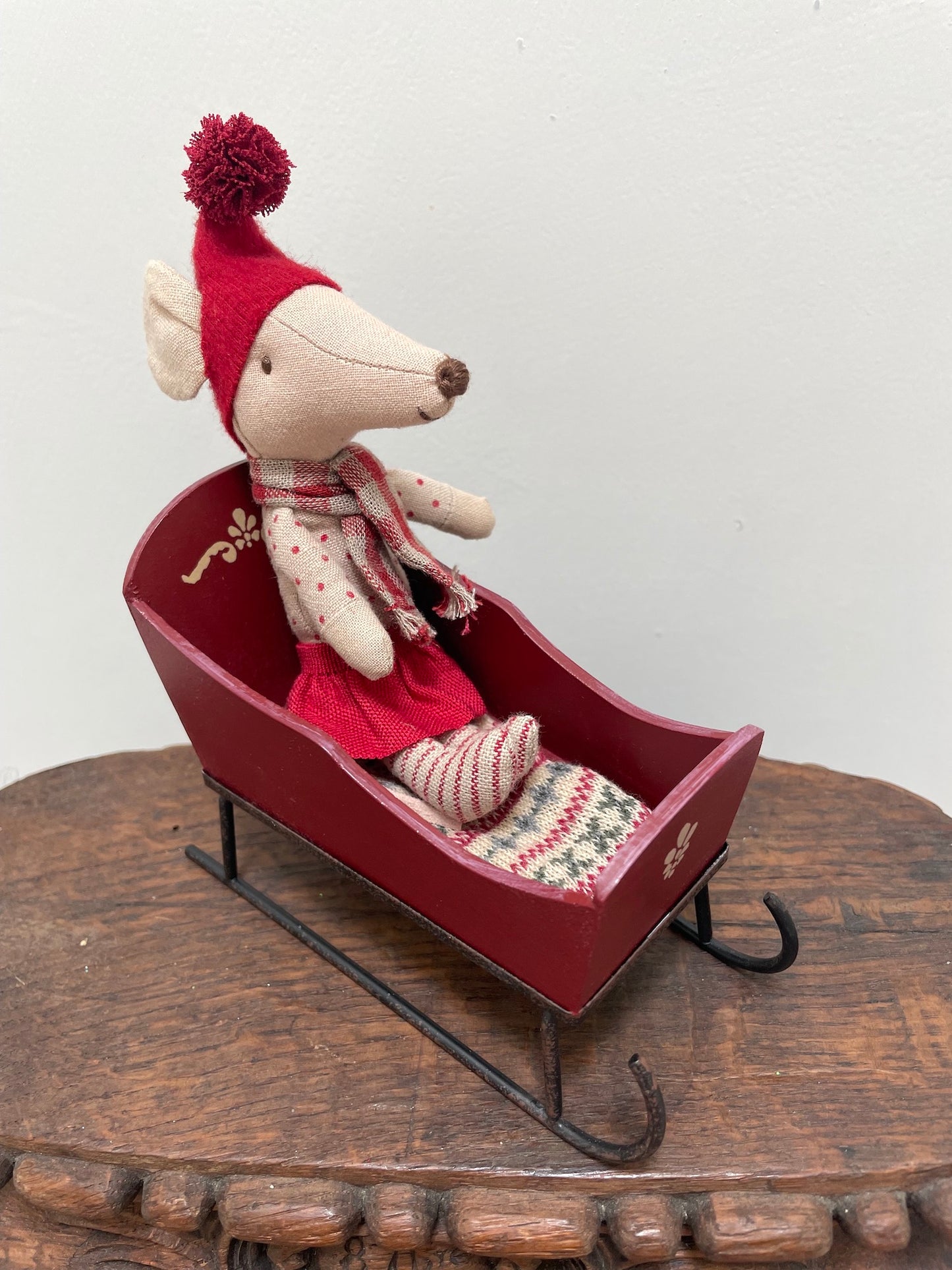 Maileg Mouse in Sleigh - Boy & Girl