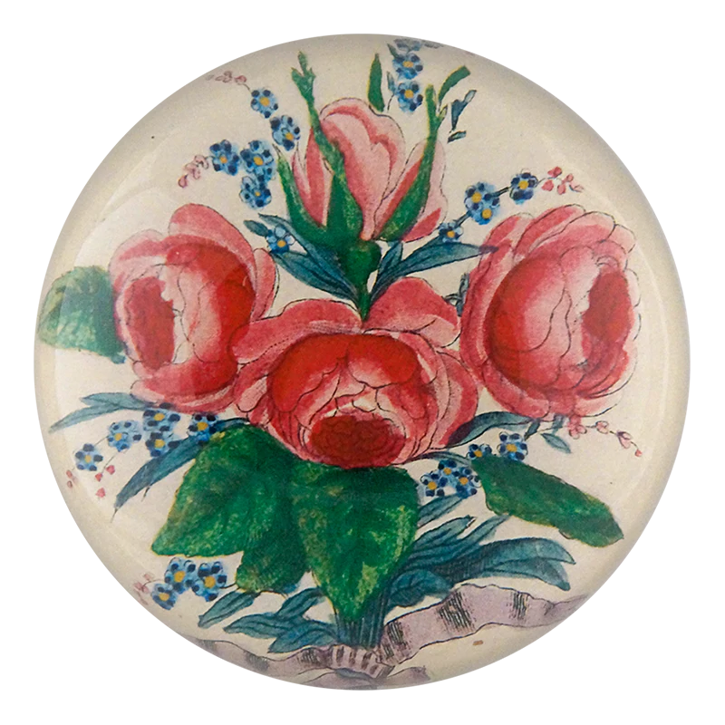 John Derian 'Bowed Roses' Dome Paperweight