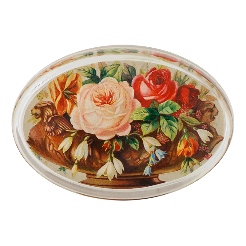 John Derian ‘Roses Footed Bowl’ Oval Paperweight