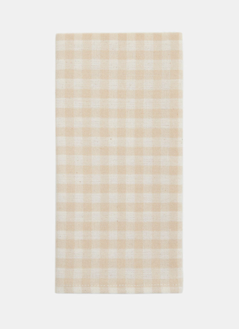 Heather Taylor Home 'Mini Gingham - Cream' Linen Napkins Set of 4