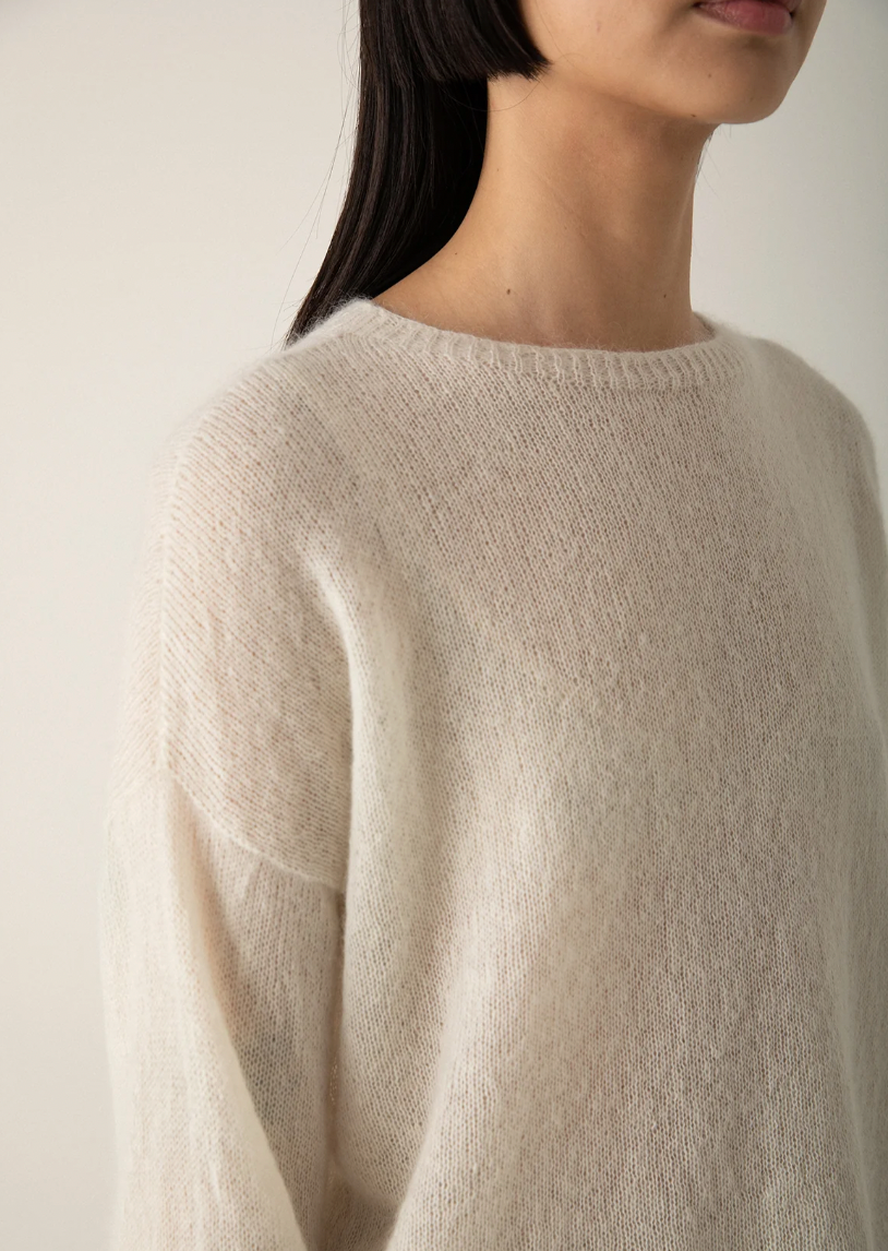 Francie Feather Knit Ivory