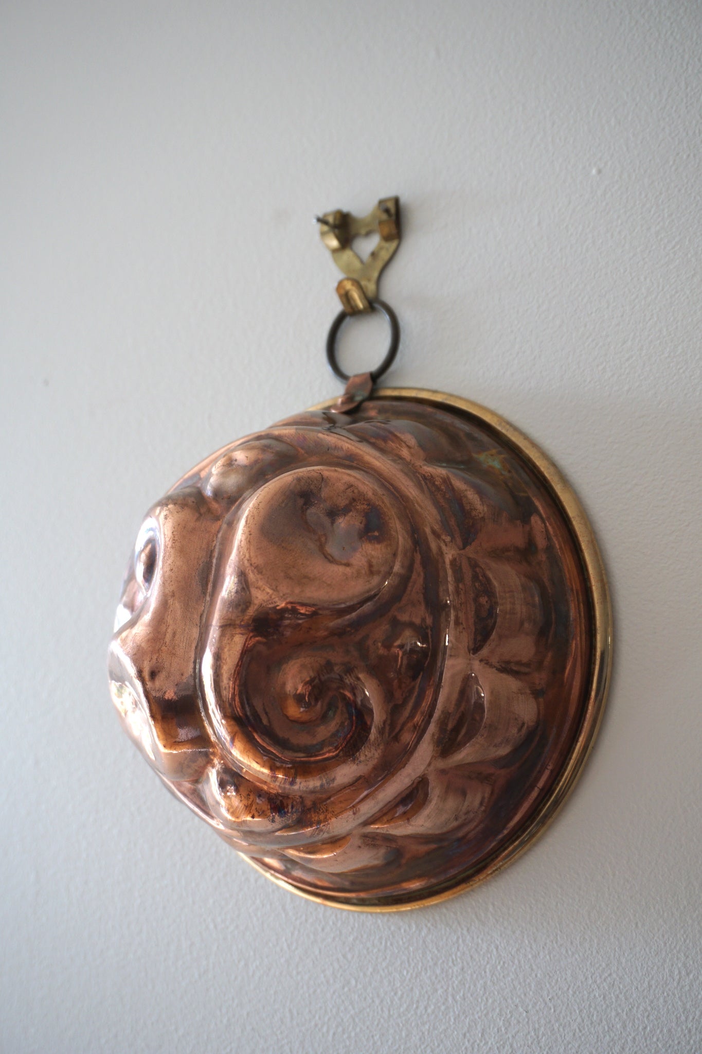Vintage French Copper Jelly Mould 'Small Swirl'