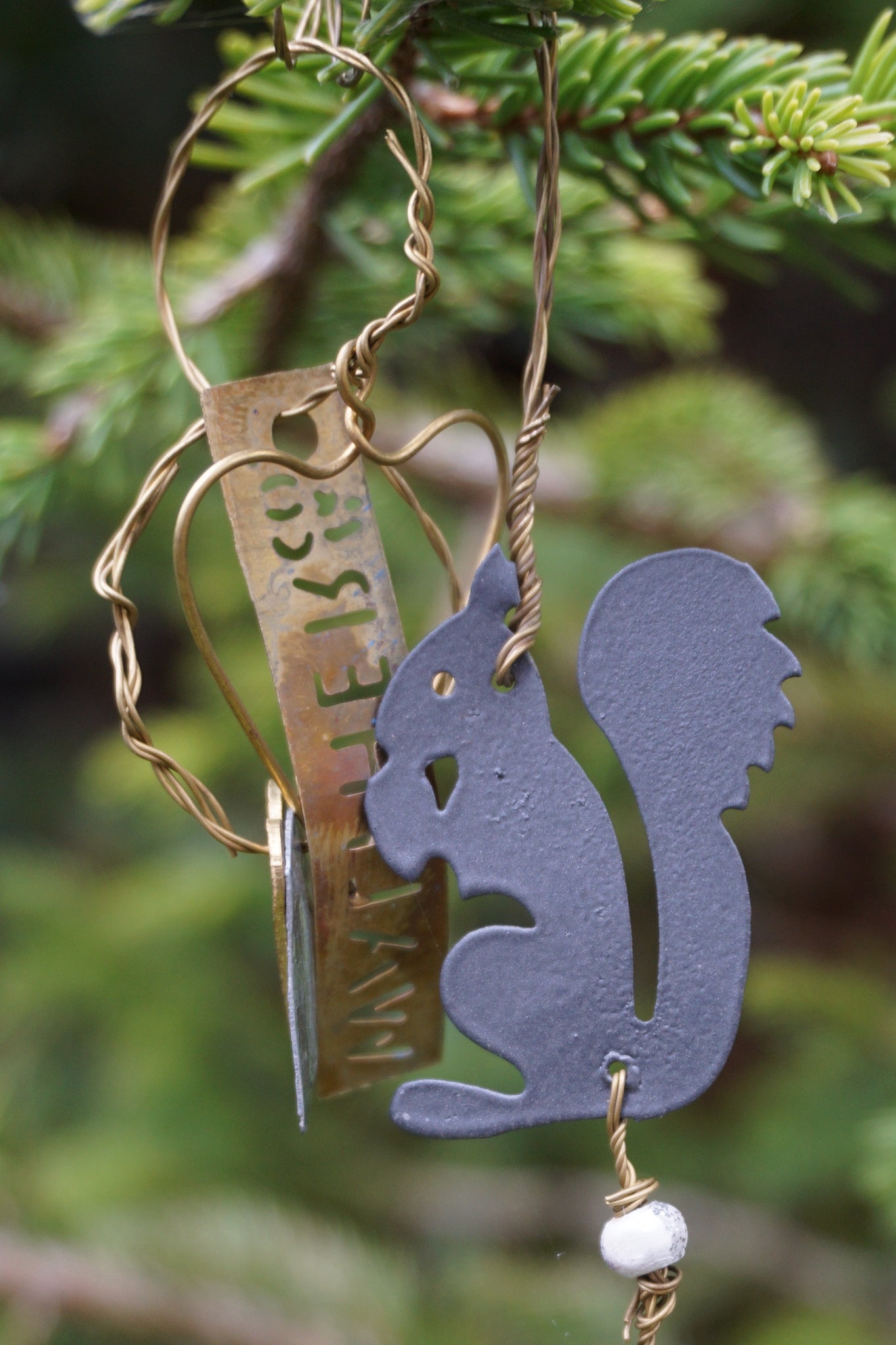 Walther & Co. Zinc Squirrel Garland Ornament