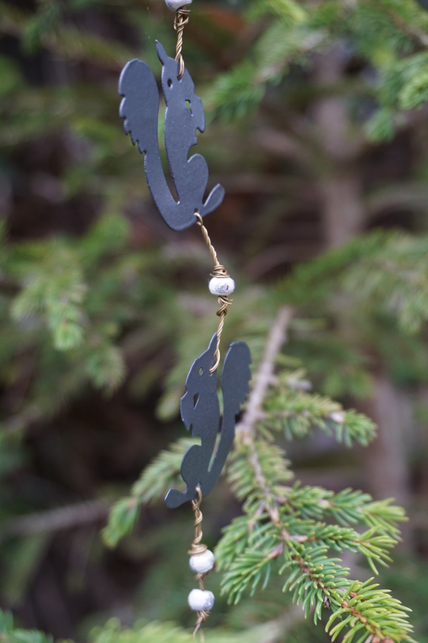 Walther & Co. Zinc Squirrel Garland Ornament