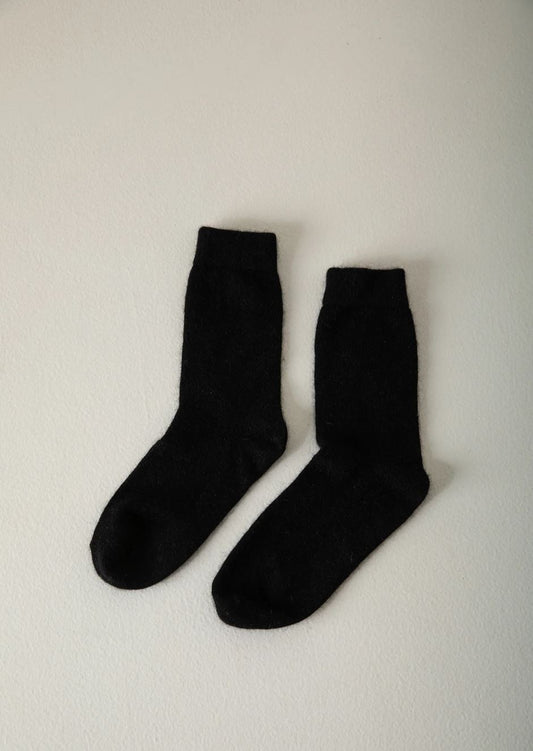 Francie Possum Merino Socks - Black