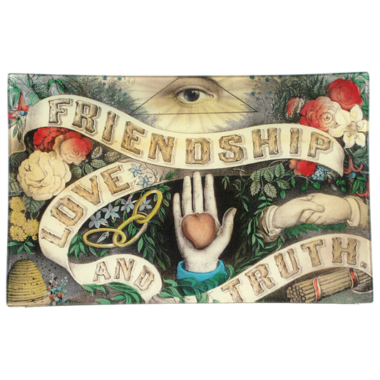 John Derian 'Friendship, Love, Truth' Rectangle Plate