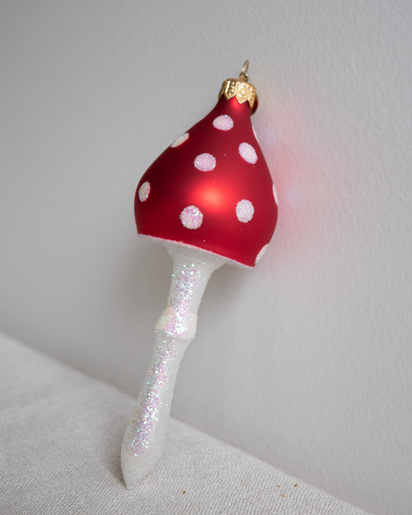 Polish Glass Christmas Ornament - Medium Tall Mushroom I