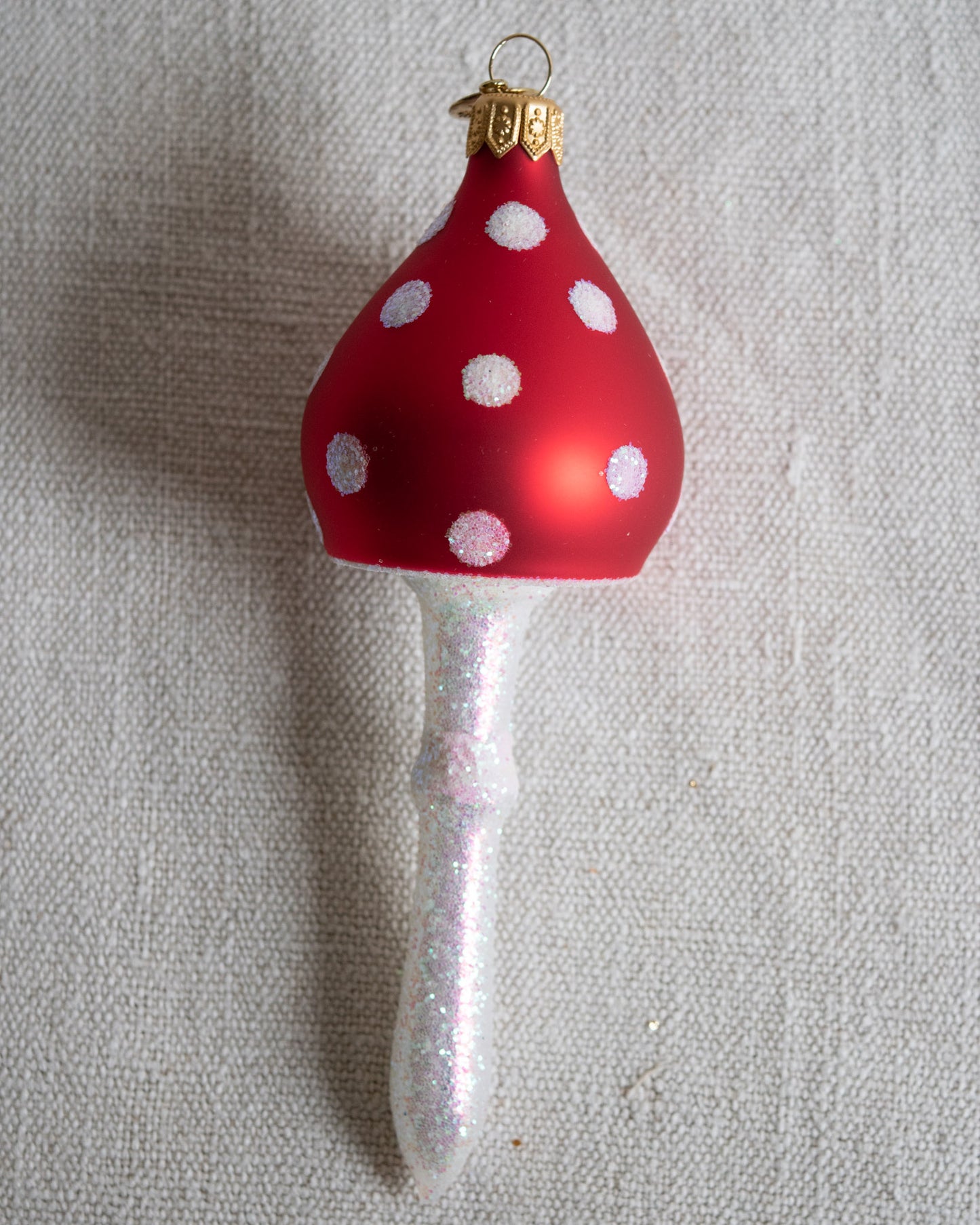 Polish Glass Christmas Ornament - Medium Tall Mushroom I