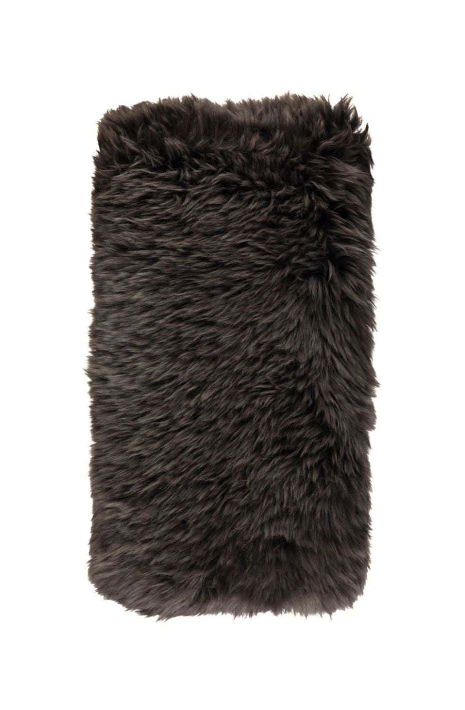 New Zealand Long Wool Sheepskin Rectangle Cushion - Walnut